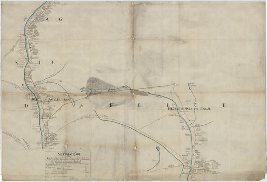 Kartblad 53 sør: Militair Vej-Cart over det Læssøeske Compagnie District; søndre del: Oppland