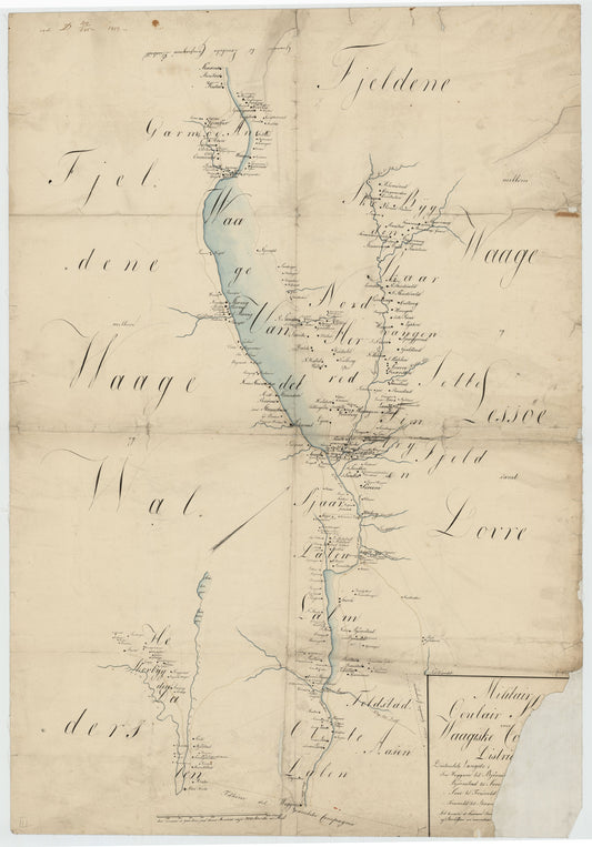 Kartblad 55: Militair Oculair-Cart over det Waagiske Compagnie District: Oppland
