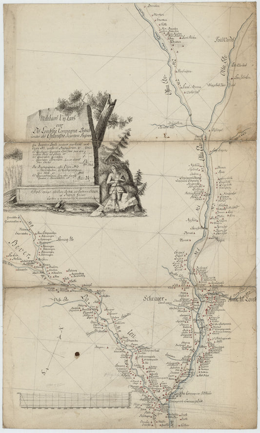 Kartblad 56: Militairt Vej-Cart over det Lombske Compagnie District: Oppland