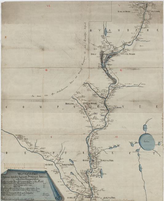 Kartblad 57: Militair Vei-Cart over det Qvambske Compagnie District: Oppland