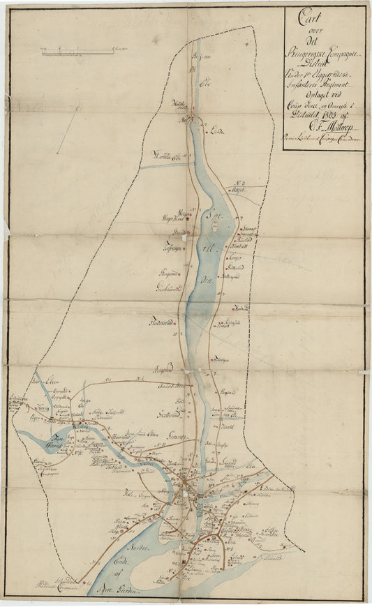 Kartblad 61: Cart over det Ringerigske Compagnie District: Buskerud
