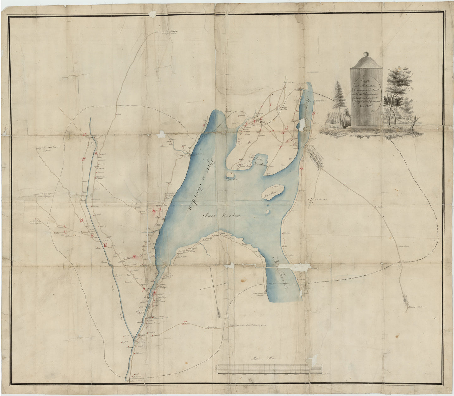 Kartblad 62: Cart over det Modumske Compagnie District: Buskerud