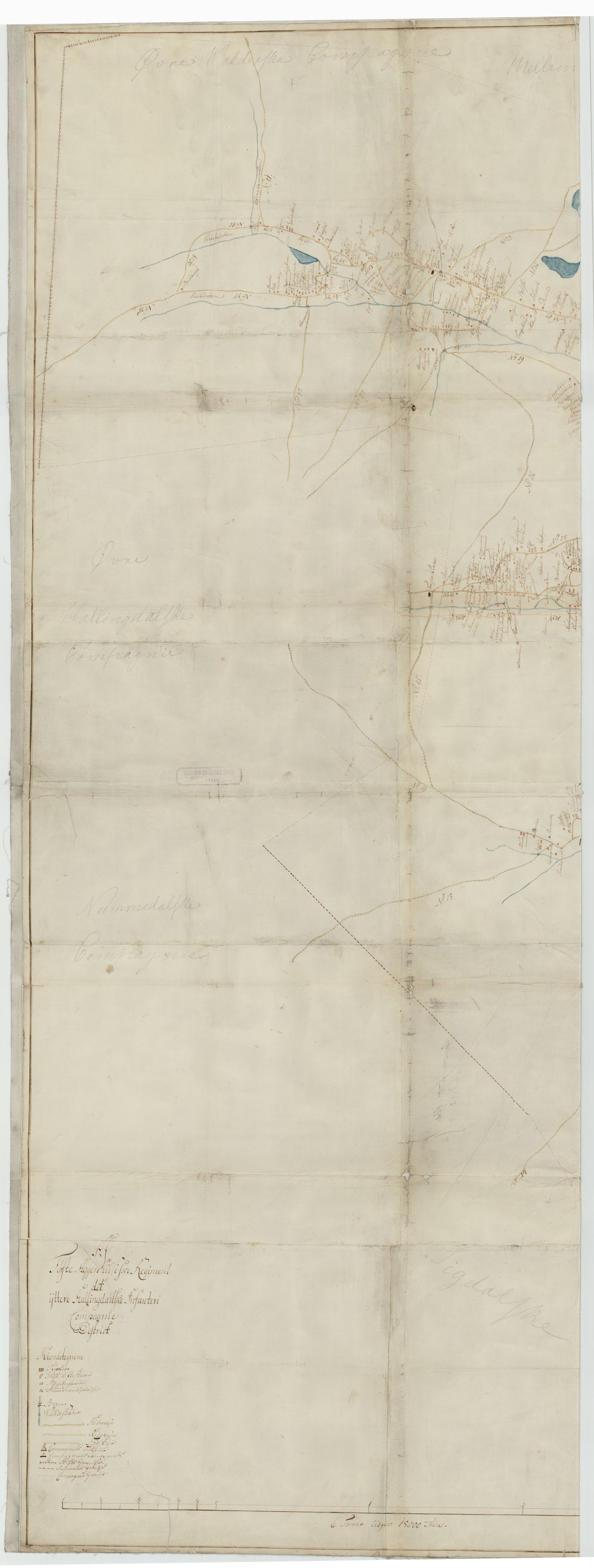 Kartblad 63 vest: Det yttere Hallingdahlske Infanterie Compagnie District: Buskerud