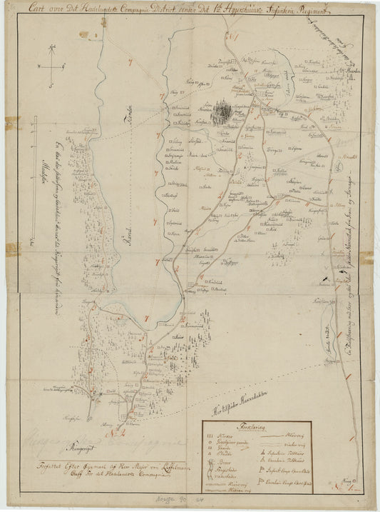 Kartblad 64: Cart over det Hadelandske Compagnie District: Oppland
