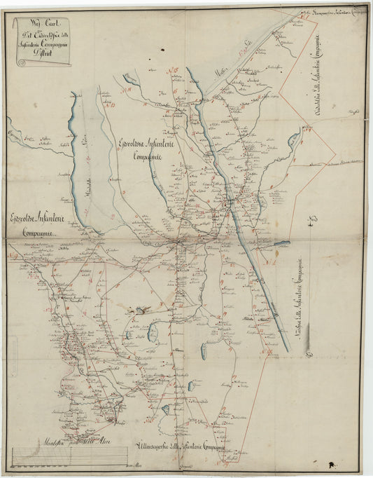 Kartblad 65: Wey-Cart over det Eidswoldske lette Infanterie Compagnie District: Akershus
