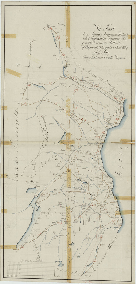 Kartblad 66: Vey-Cart over det Totenske Compagnie District: Oppland