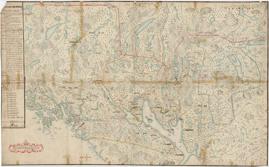 Kartblad 71: Carte over det 1. Trondhiemsche Regiment tillige med de 3 Nordenfi: Skieløber Compagniers Situation.: Nord-Trøndelag