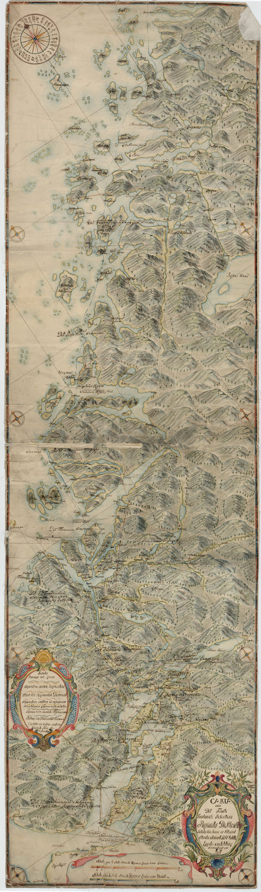 Kartblad 72: Cart over det Første Trondhiemsche Infanterie Regements Districhte: Nord-Trøndelag