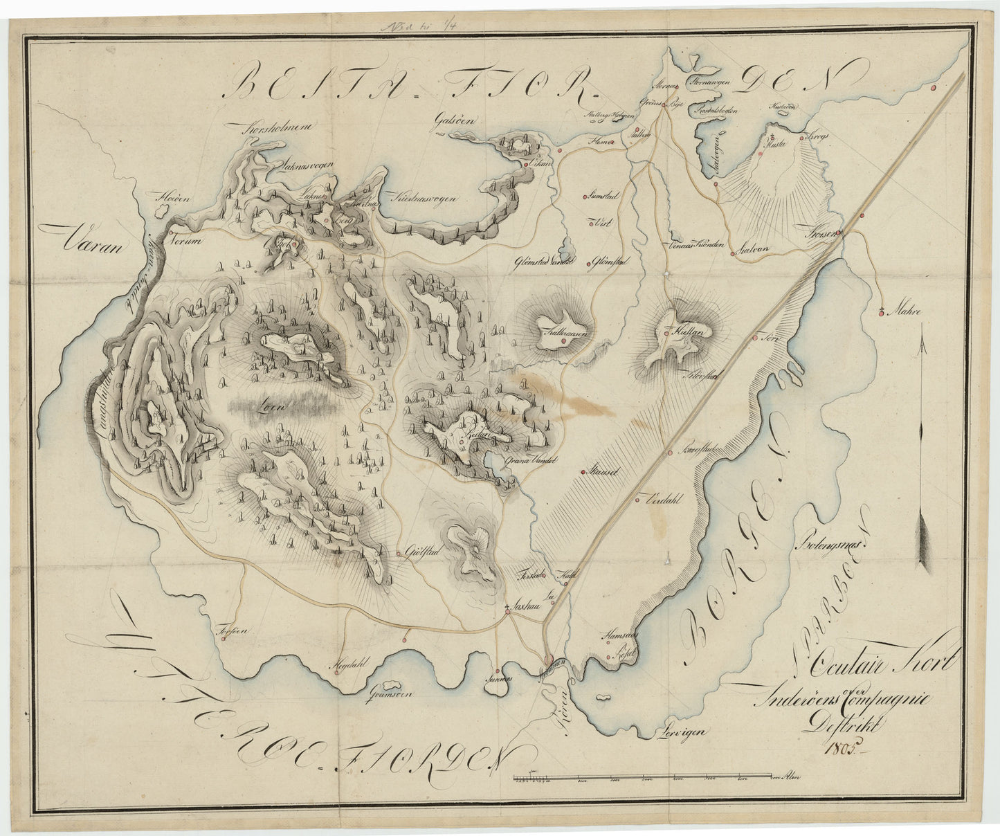 Kartblad 82: Oculair-Kort over Inderøens Compagnie District: Nord-Trøndelag