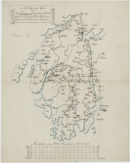Kartblad 8-2: Militairisk Kart over det Onsøeske Compagnie District; versjon 2: Østfold