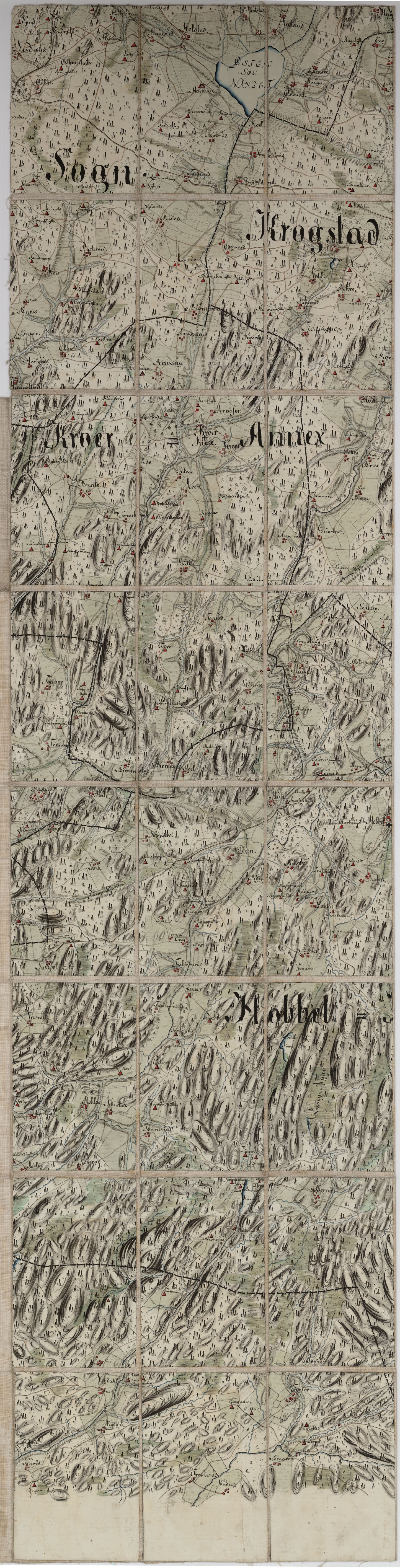 Kart over Aas, Krogstad, Vestby, Hob og Vaaler, del B vest: Akershus