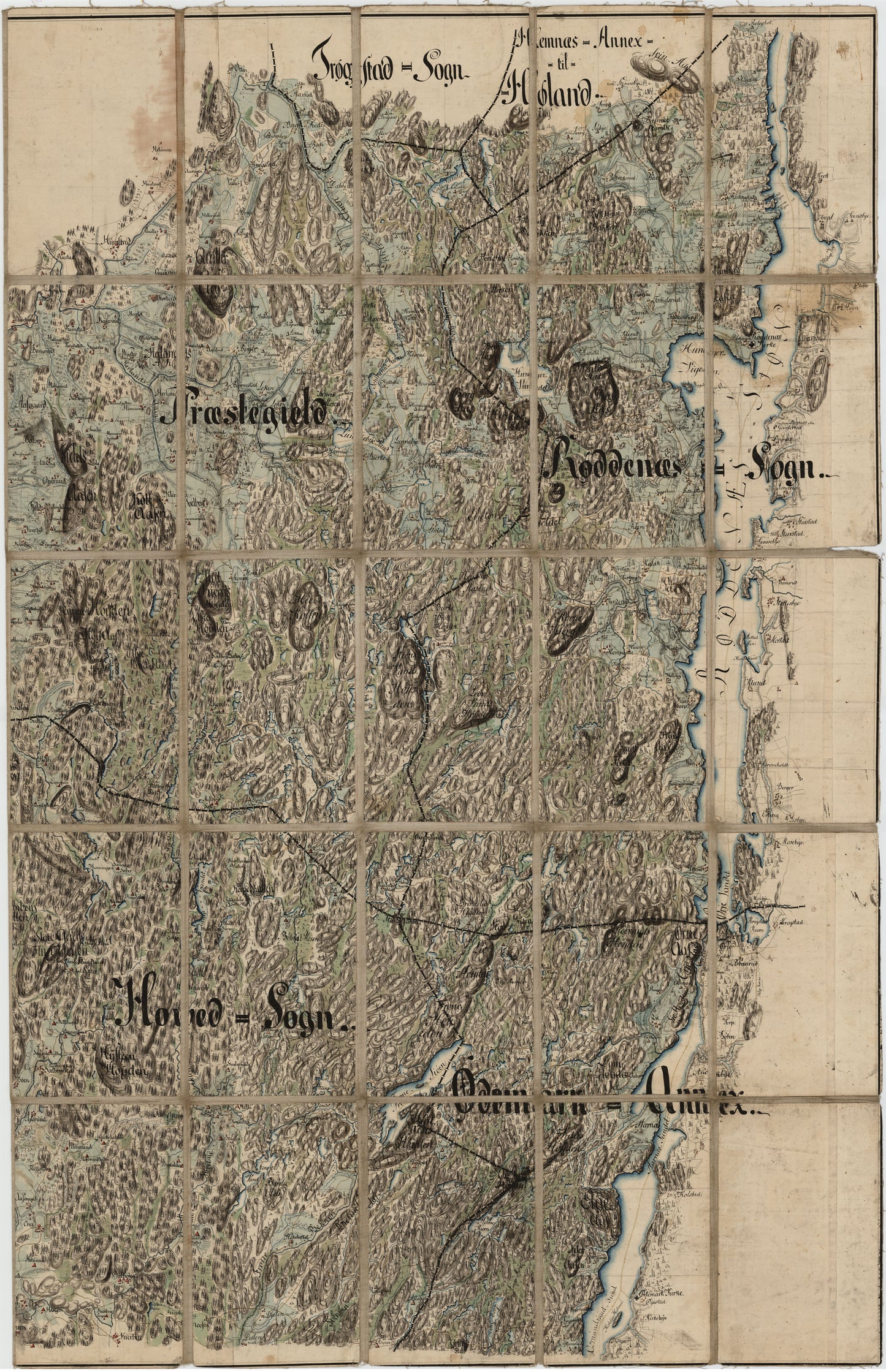 Kart over del av Rakkestad, Eidsberg og Rødenæs og en del av ødemarks anneks: Østfold
