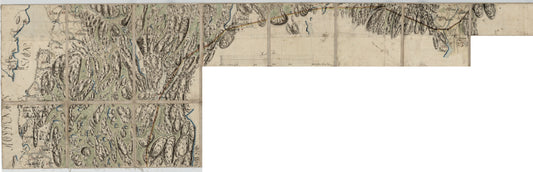 Kart over Høland og Røddenæs, grensetrakten ved Setten, Mjermen og ørjesjøene, søndre del: Østfold