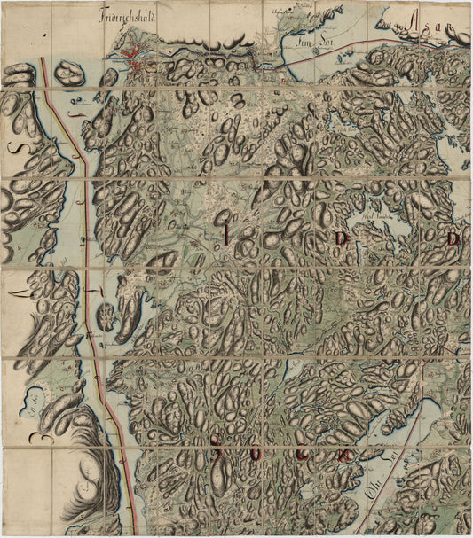 Kart over Idd, Enningdal og Aremark sogn, del 1: Østfold