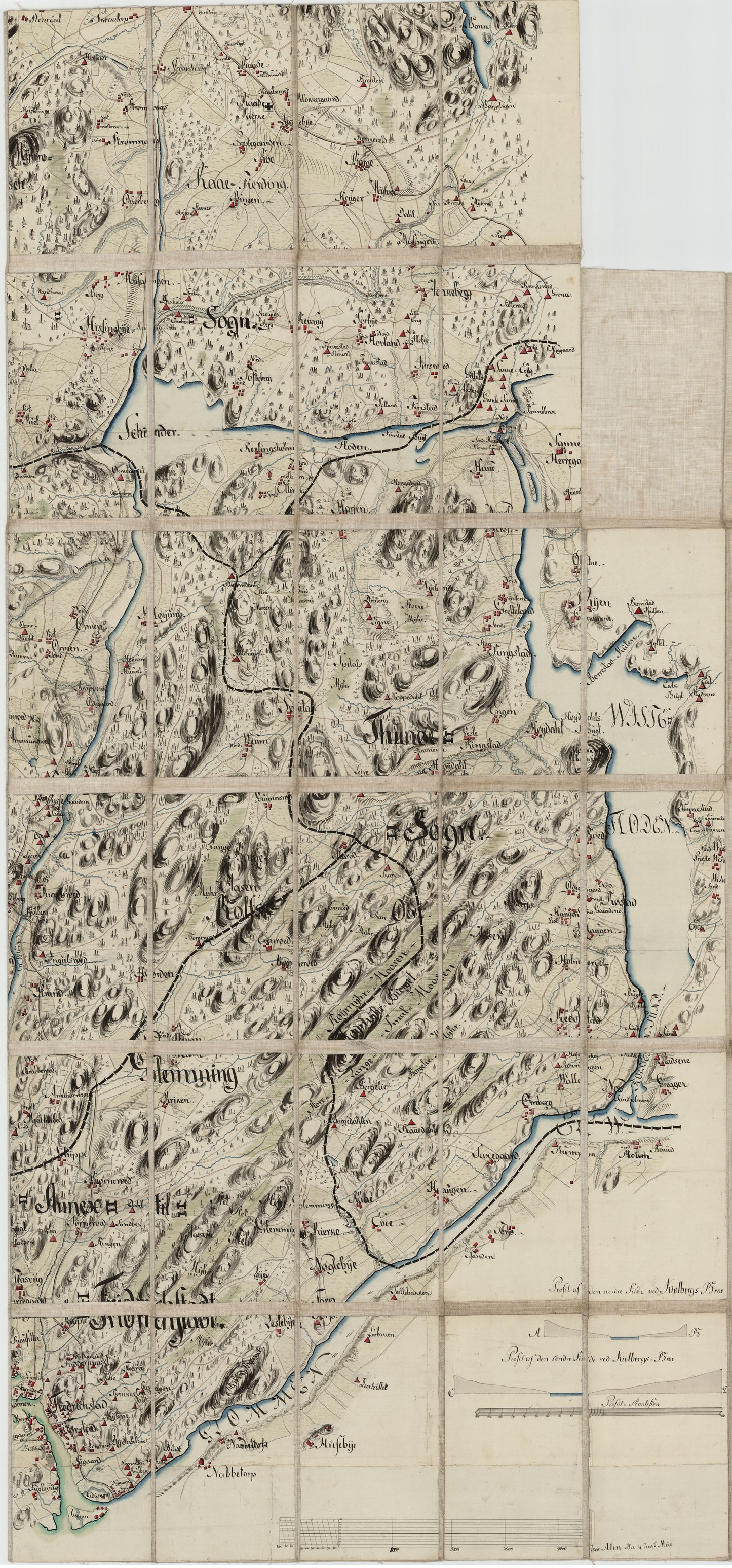 Kart over Onsø, Gleminge, Thunø, Raade, Rygge, en del av Vaaler, Svindal, Skibtvedt, Moss og Vassbygden, Jeløen og Soner, del 3 øst: Østfold