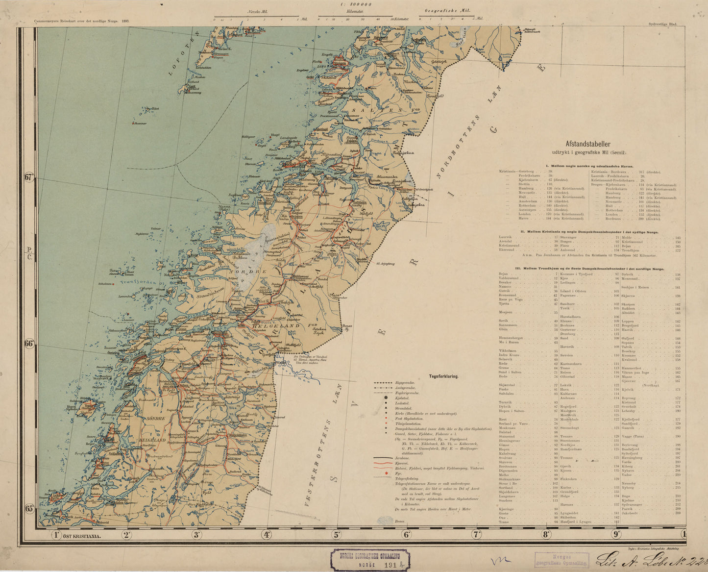 Norge 191: Cammermeyers Reisekart over det nordlige Norge: Norge