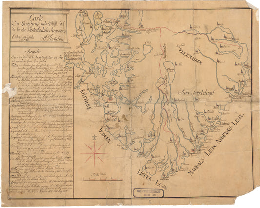 Norge 89: Carte over Cristiansands Stifft samt de tvende Westerlehnske Regimenter: Norge