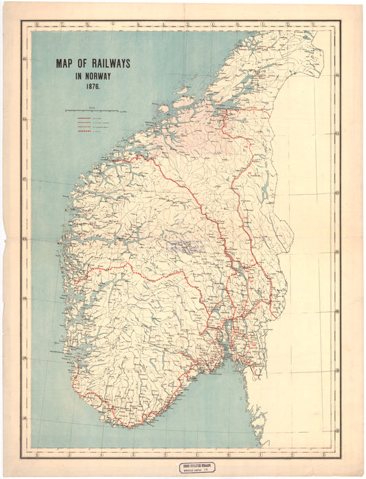 Map of railways in Norway: Norge